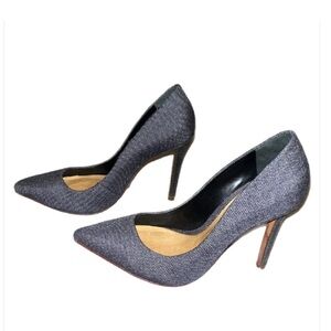 SCHUTZ Charcoal Blue/Gray Textured Heels- 7.5